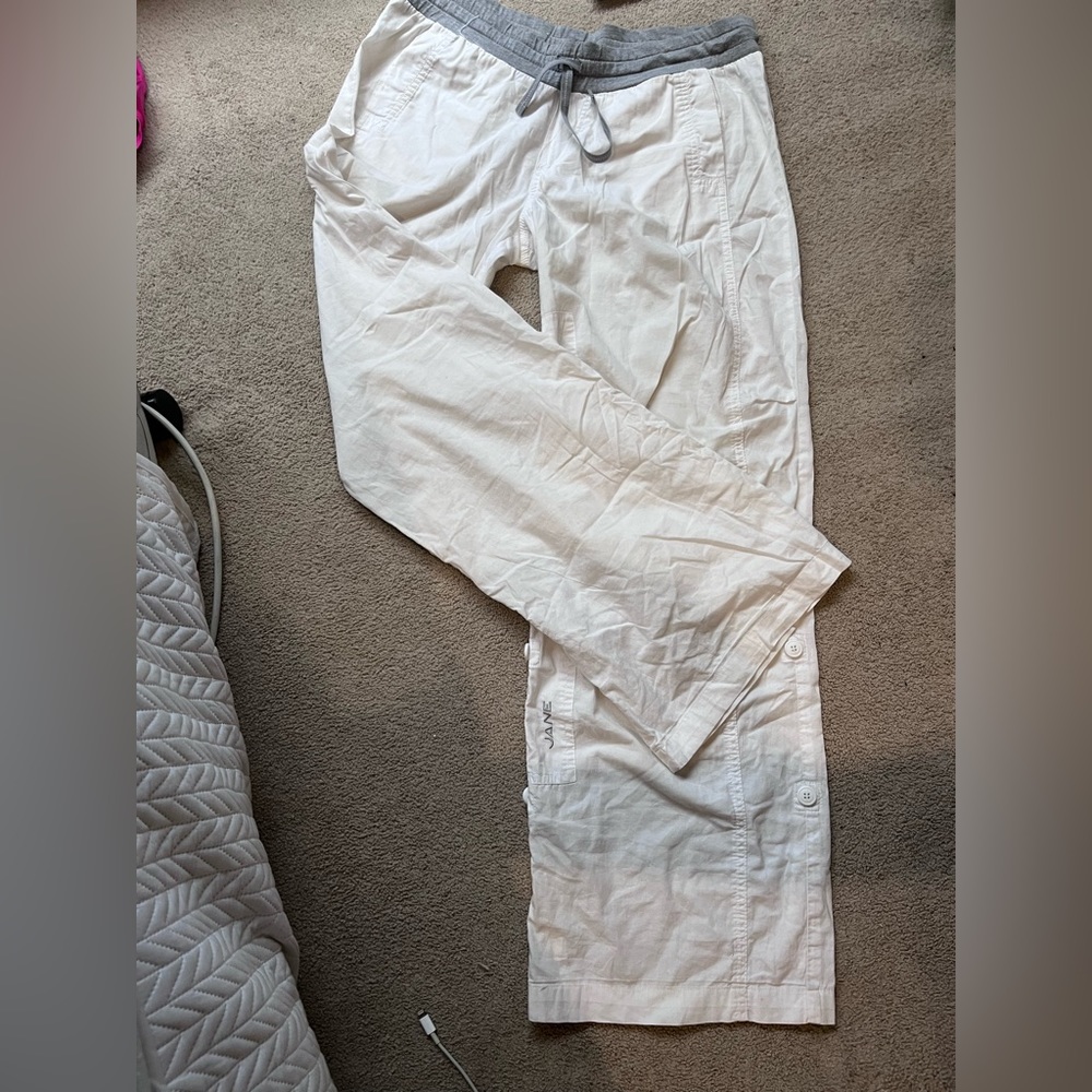 White Vintage Lorna Jane “flash dance pants” (low waisted “cargo style” pants) - Picture 1 of 2